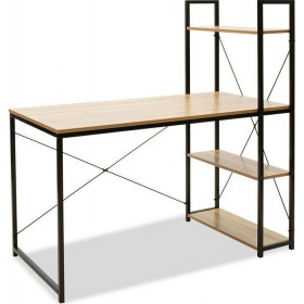 Γραφείο με Βιβλιοθήκη Ramon Ξύλινο με Μεταλλικά Πόδια 122x64x120εκ.Κωδικός: 085-000003 