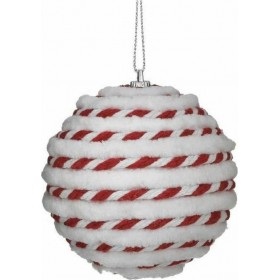 Inart Χριστουγεννιάτικη Μπάλα Πλαστική Λευκή 8cm 6τμχ