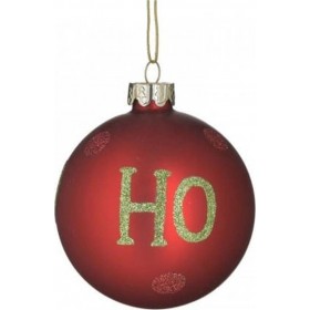 Inart Χριστουγεννιάτικη Μπάλα Γυάλινη Κόκκινη 8cm 6τμχ