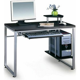 Γραφείο Υπολογιστή Ξύλινο με Μεταλλικά Πόδια Ασημί / Wenge 85x55x76εκ.Κωδικός: ΕΟ407 