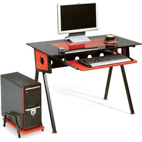 Γραφείο Υπολογιστή Γυάλινο με Μεταλλικά Πόδια Μαύρο 100x53x75εκ.Κωδικός: 12-0057  Γραφείο Υπολογιστή Γυάλινο με Μεταλλικά Πόδια Μαύρο 100x53x75εκ.Κωδικός: 12-0057