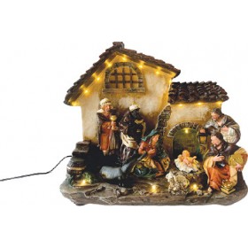 Φάτνη 16 Mini Leds 29x24cm Φωτιζόμενη