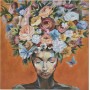 Inart Γυναικεία Φιγούρα με Λουλούδια Πίνακας σε Καμβά 100x100cmΚωδικός: 3-90-006-0261 