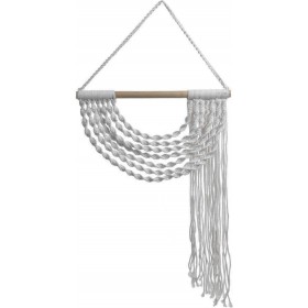 Inart Κρεμαστό Διακοσμητικό Μακραμέ από Ξύλο Λευκό 40x2x80cm Inart Κρεμαστό Διακοσμητικό Μακραμέ από Ξύλο Λευκό 40x2x80cm