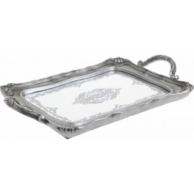 Inart Δίσκος Polyresin με Καθρέπτη Ασημί 39x23x5cm Inart Δίσκος Polyresin με Καθρέπτη Ασημί 39x23x5cm