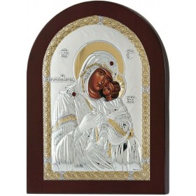 Prince Silvero Γλυκοφιλούσα Παναγία Ασημένια 10x14cm