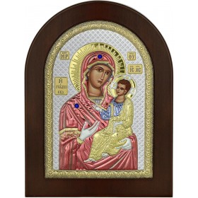 Prince Silvero Εικόνα Παναγία Γιάτρισσα Ασημένια 21x15cm