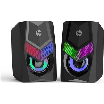 HP Ηχεία Υπολογιστή 2.0 με RGB Φωτισμό και Ισχύ 3W σε Μαύρο Χρώμα