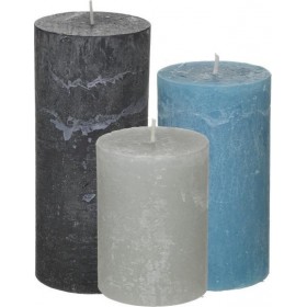 Inart Αρωματικό Κερί Παραφίνης Mediterranean Breeze 6x14cm 3τμχ