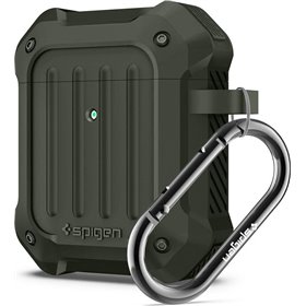 Spigen Tough Armor Θήκη Σιλικόνης με Γάντζο σε Πράσινο χρώμα για Apple AirPods Spigen Tough Armor Θήκη Σιλικόνης με Γάντζο σε Πράσινο χρώμα για Apple AirPods