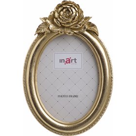 Inart Οβάλ Κορνίζα Τοίχου Πολυρητίνης 13x18cm με Χρυσό Πλάισιο 2τμχ Inart Οβάλ Κορνίζα Τοίχου Πολυρητίνης 13x18cm με Χρυσό Πλάισιο 2τμχ