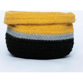 Διακοσμητικό Καλάθι Υφασμάτινο Hil Black/Yellow 12x12x15cm Palamaiki