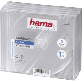 HAMA CD Box για 1 Δίσκο σε Διάφανο Χρώμα 5τμχ HAMA CD Box για 1 Δίσκο σε Διάφανο Χρώμα 5τμχ