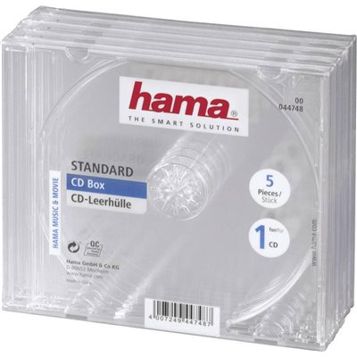 HAMA CD Box για 1 Δίσκο σε Διάφανο Χρώμα 5τμχ