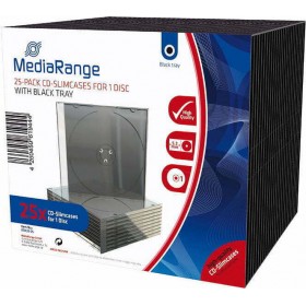 MediaRange CD Box για 1 Δίσκο με Διάφανη Πρόσοψη σε Μαύρο Χρώμα 25τμχ MediaRange CD Box για 1 Δίσκο με Διάφανη Πρόσοψη σε Μαύρο Χρώμα 25τμχ
