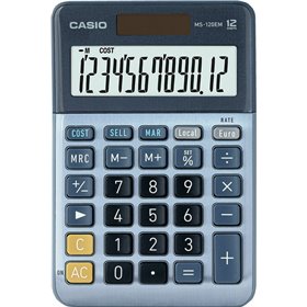 Casio Αριθμομηχανή Λογιστική MS-120EM 12 Ψηφίων σε Μπλε Χρώμα