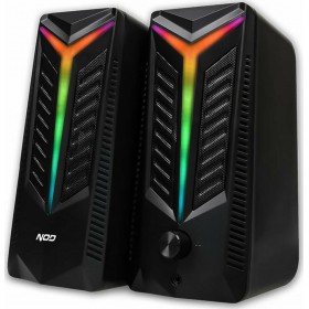 NOD Aurora 2.0 RGB Ηχεία Υπολογιστή 2.0 με RGB Φωτισμό και Ισχύ 16W σε Μαύρο Χρώμα