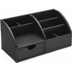 Οργανωτής Γραφείου από Δερματίνη Μαύρο