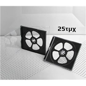 CD Box για 4 Δίσκους με Διάφανη Πρόσοψη σε Μαύρο Χρώμα 25τμχ CD Box για 4 Δίσκους με Διάφανη Πρόσοψη σε Μαύρο Χρώμα 25τμχ
