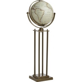 Inart Υδρόγειος Σφαίρα Διαμέτρου 28cm σε Λευκό χρώμα