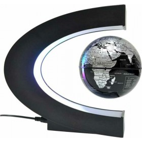 Υδρόγειος Σφαίρα Αιωρούμενη Διαμέτρου 18cm και Ύψους 17cm στα Αγγλικά σε Μαύρο χρώμα