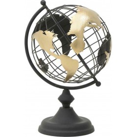 Inart Υδρόγειος Σφαίρα Διαμέτρου 25cm και Ύψους 42cm σε Μπεζ χρώμα