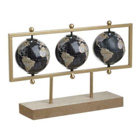 Inart Υδρόγειος Σφαίρα Διαμέτρου 21cm και Ύψους 34cm σε Μαύρο χρώμα