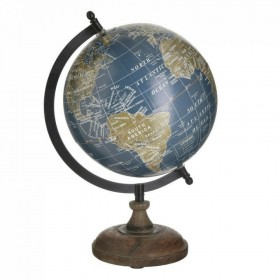 Inart Υδρόγειος Σφαίρα Διαμέτρου 24cm και Ύψους 33cm σε Μπλε χρώμα