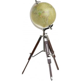 Inart Υδρόγειος Σφαίρα Διαμέτρου 20cm και Ύψους 40cm σε Κίτρινο χρώμα