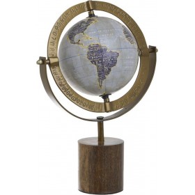 Inart Υδρόγειος Σφαίρα Ύψους 30cm σε Γκρι χρώμα