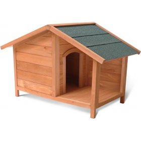 Pratik Garden Ξύλινο Σπίτι Σκύλου με Βεράντα XL/XXL 120x75x77cm Καφέ