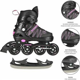 Nils Extreme NH11912 Inline Αυξομειούμενα Rollers Μαύρα/Ροζ Παιδικά