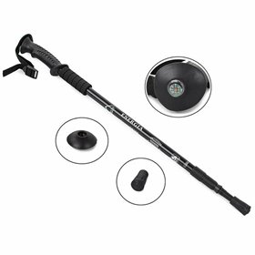 Τηλεσκοπικά Μπαστούνια Πεζοπορίας Nordic Walking Trekking Poles Walking Stick Black