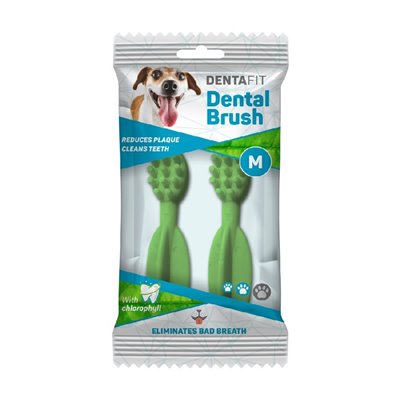 Pet Camelot Dental Brush Οδοντόβουρτσα Σκύλου Medium με Χλωροφύλλη 2τμχ