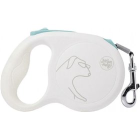 Πτυσσόμενο Λουρί/Οδηγός Σκύλου Ιμάντας Jordan&ampJudy Λευκό 5m