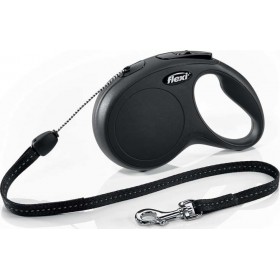 Flexi Πτυσσόμενο Λουρί/Οδηγός Σκύλου Ιμάντας Classic Small με Κορδόνι 8μ. εως 12kg Μαύρο