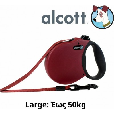 Πτυσσόμενος Οδηγός Ιμάντα Large 5m έως 50kg Κόκκινο Alcott RLSH AA LG RD