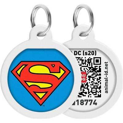 Superman Is Hero Ταυτότητα Σκύλου με Smart ID Μεταλλική 25mm σε Μπλε χρώμα