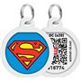 Superman Is Hero Ταυτότητα Σκύλου με Smart ID Μεταλλική 25mm σε Μπλε χρώμα