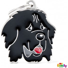 My Family Friends Newfoundland Ταυτότητα Σκύλου Μενταγιόν σε Μαύρο χρώμα