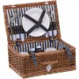 Inart Καλάθι Πικ Νικ Ψάθινο Σετ για 2 Natural-Beige 36x24x16cm