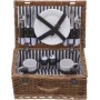 Inart Καλάθι Πικ Νικ Ψάθινο Σετ για 2 Natural-Beige 36x24x16cm