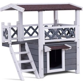 Hoppline Ξύλινο Σπιτάκι με 2 Επίπεδα 70x55x76cm Hoppline Ξύλινο Σπιτάκι με 2 Επίπεδα 70x55x76cm