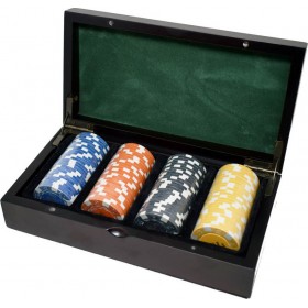 Supergifts Ξύλινη Κασετίνα Από Μαόνι με 100 Μάρκες Πόκερ 11.5gr Supergifts Ξύλινη Κασετίνα Από Μαόνι με 100 Μάρκες Πόκερ 11.5gr