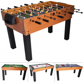 ForAll 4 σε 1 Ποδοσφαιράκι Ξύλινο Επιδαπέδιο/Μπιλιάρδο/Χόκεϊ/Πινκ Πονγκ Τραπέζι Πολλαπλών Παιχνιδιών