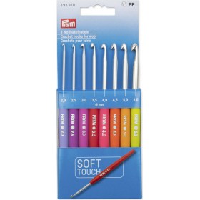 "Prym Σετ βελονάκια πλεξίματος ""Soft Touch"" μεταλλικά πολύχρωμα 8τμχ Νο.2-Νο.6 195970" Prym Σετ βελονάκια πλεξίματος "Soft Touch" μεταλλικά πολύχρωμα 8τμχ Νο.2-Νο.6 195970