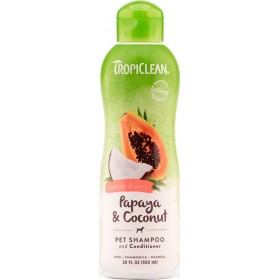 Tropiclean Papaya &amp Coconut Σαμπουάν Σκύλου με Μαλακτικό Luxury 2-in-1 592ml