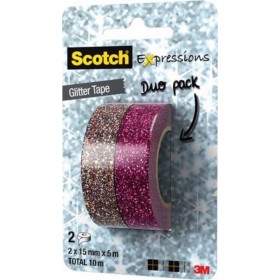 3M Expression Σελοτέιπ Γκλίτερ 15χιλ.x5μ. Ροζ-Καφέ 2τμχ