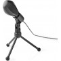 Nedis Wired Microphone Dual Condenser With Tripod USB Black με Σύνδεση USB