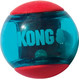 Kong Action Squeezz Παιχνίδι Σκύλου Μπάλα Λαστιχένιο Large Κόκκινο 2τμχ